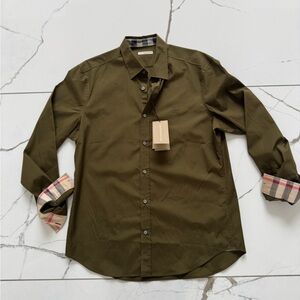 NWT Men’s Burberry Olive Green Shirt